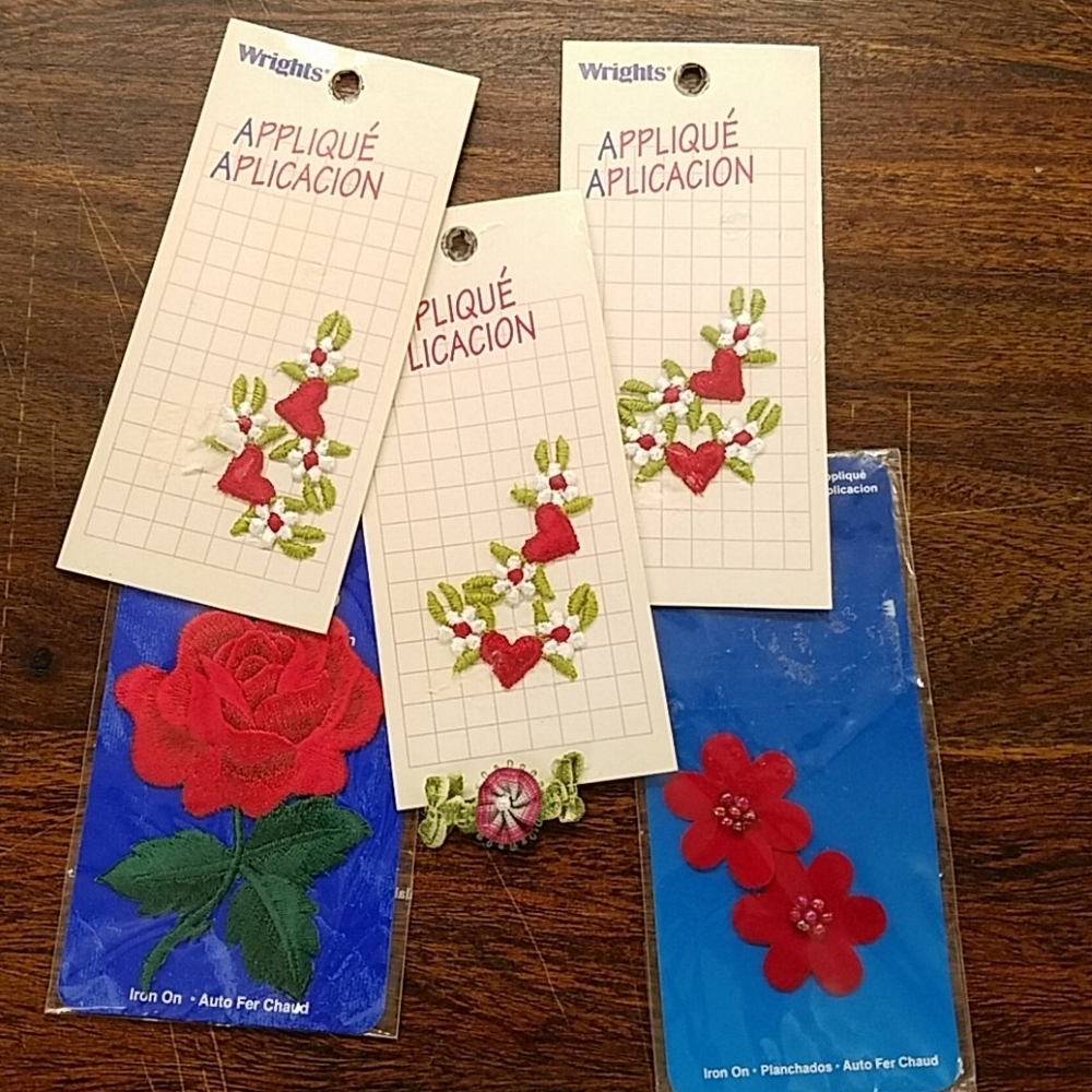 Iron On or Sew On Patch Floral Set of 6